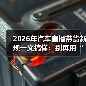 2026汽车直播带货合规指南:真实展示与可追溯证据-金坦汽车资讯 2026汽车直播带货合规指南:真实展示与可追溯证据-金坦汽车资讯