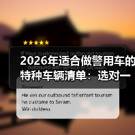 2026年适合做警用车的特种车辆清单:选对一台,效率能差87% 2026年适合做警用车的特种车辆清单:选对一台,效率能差87%