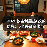 2026款吉利星越L改款信息：5个关键变化与真实试驾故事