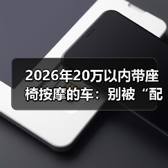 2026年20万以内带座椅按摩的车：别被“配置表”骗了，真舒服要这样选