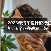 2026年汽车设计流行趋势：6个正在改写“好看与好用”的新规则