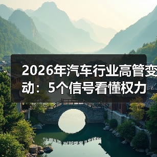 2026年汽车行业高管变动：5个信号看懂权力更迭与未来赢家