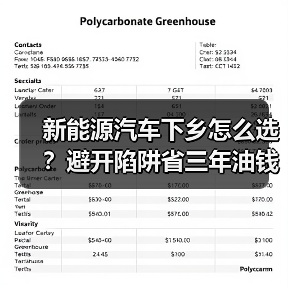 新能源汽车下乡怎么选?避开陷阱省三年油钱 新能源汽车下乡怎么选?避开陷阱省三年油钱