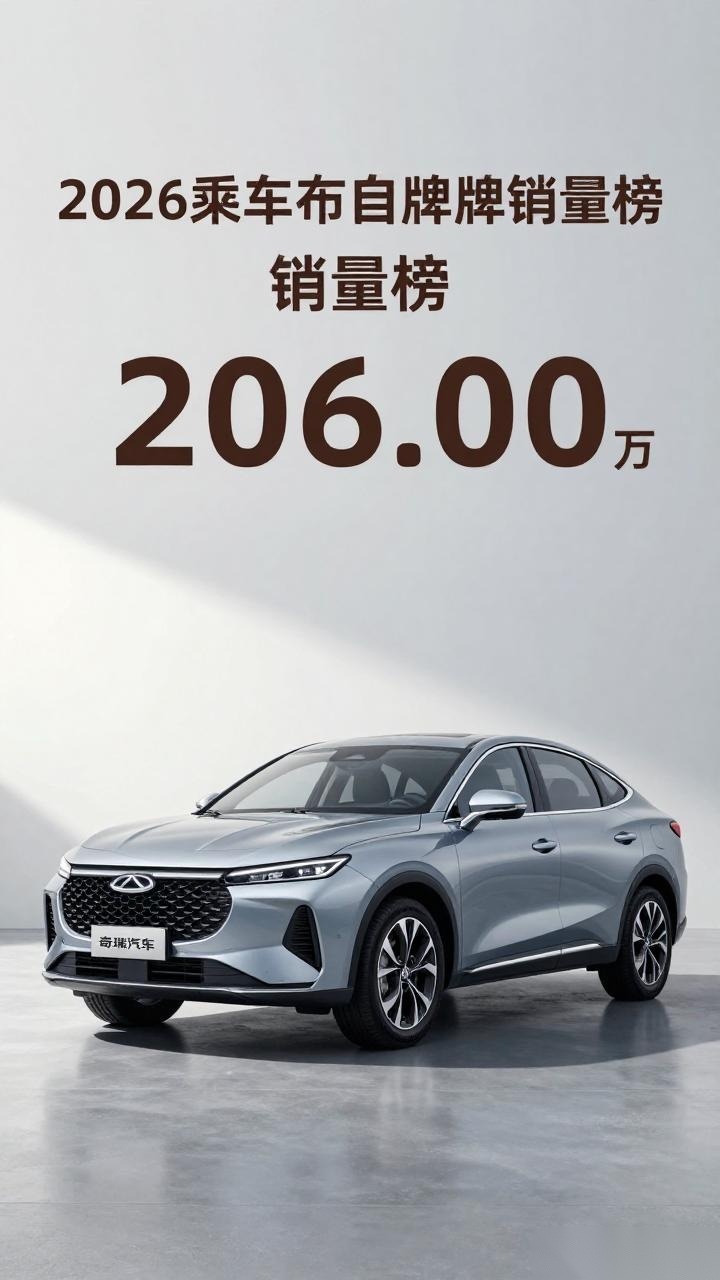 2026年2月乘用车自主品牌销量榜：奇瑞跃升次席，零跑跻身前十丨盖世汽车研究院